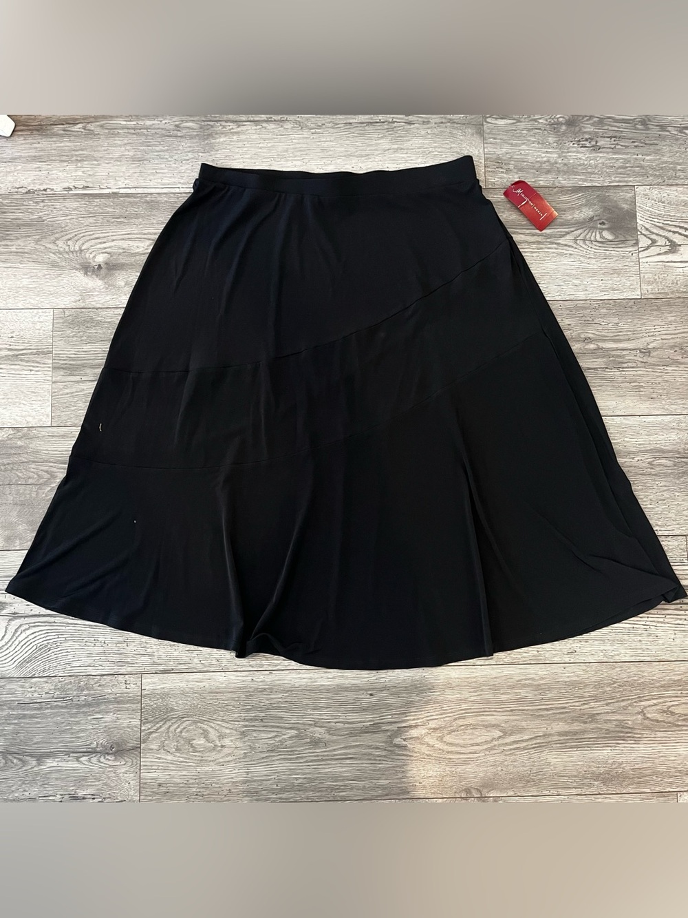JM Collection Women’s Plus A-Line Skirt Black 2X NWT Stretch Flowy Dressy